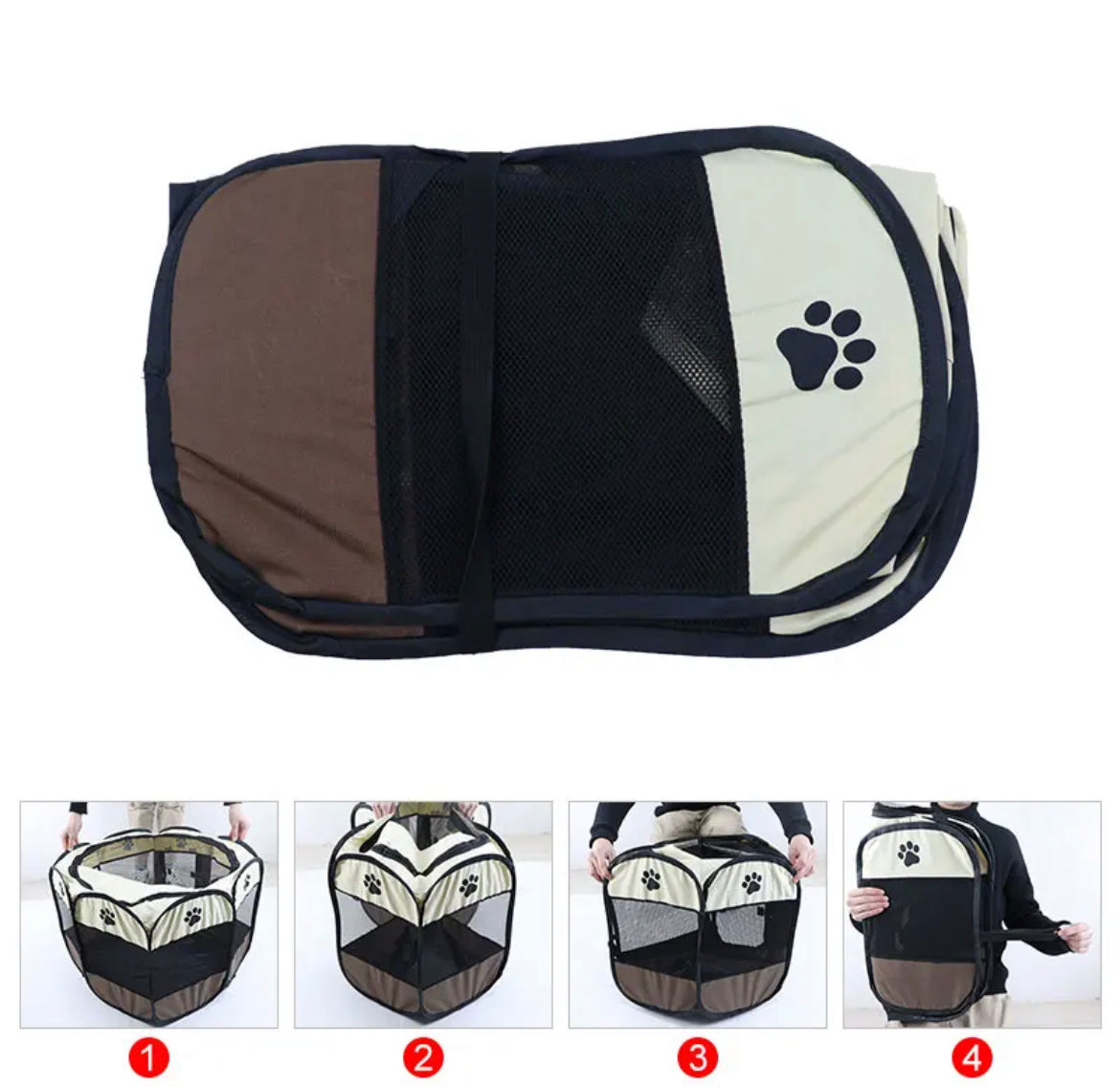 Corral Para Mascotas Ch Plegable En Tela Cama Portáti